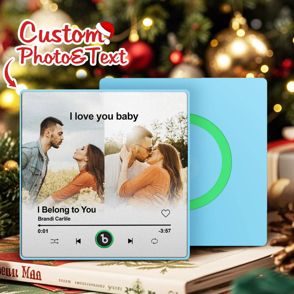 Custom Music Fridge Magnet Personalized 2 Photos Song Magnet Anniversary Gift for Lover - Bestchristmasgifts