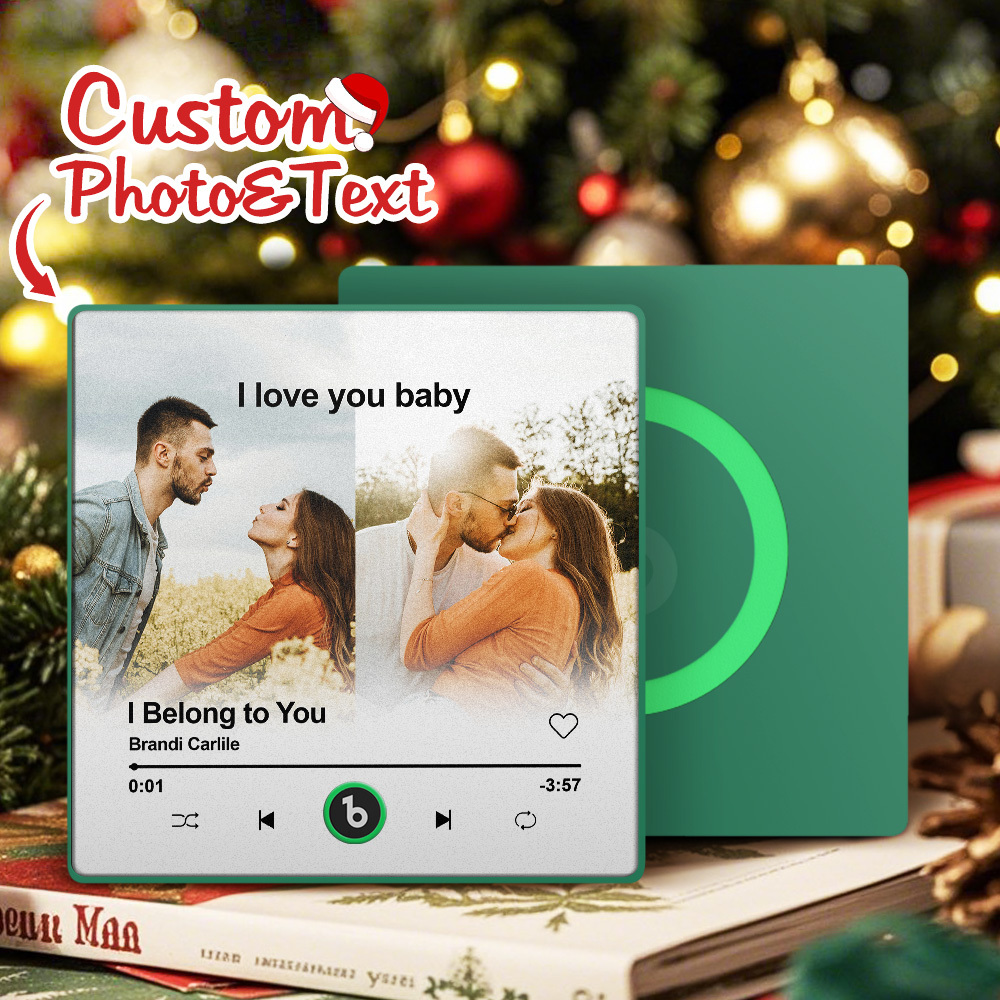 Custom Music Fridge Magnet Personalized 2 Photos Song Magnet Anniversary Gift for Lover - Bestchristmasgifts