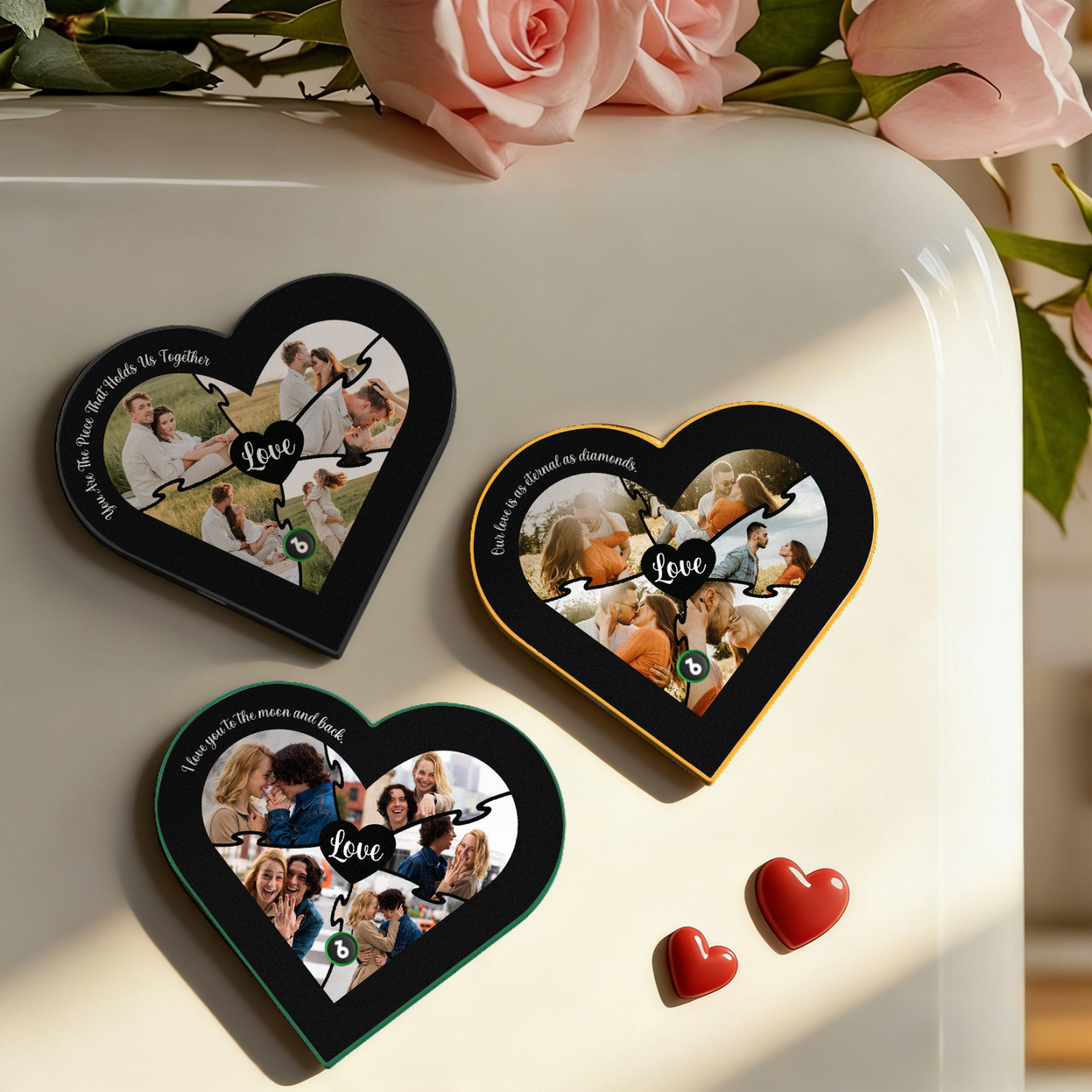 Custom Music Photo Fridge Magnet Heart-Shaped Romantic Gift for Couples Valentine's Day Gifts - Bestchristmasgifts