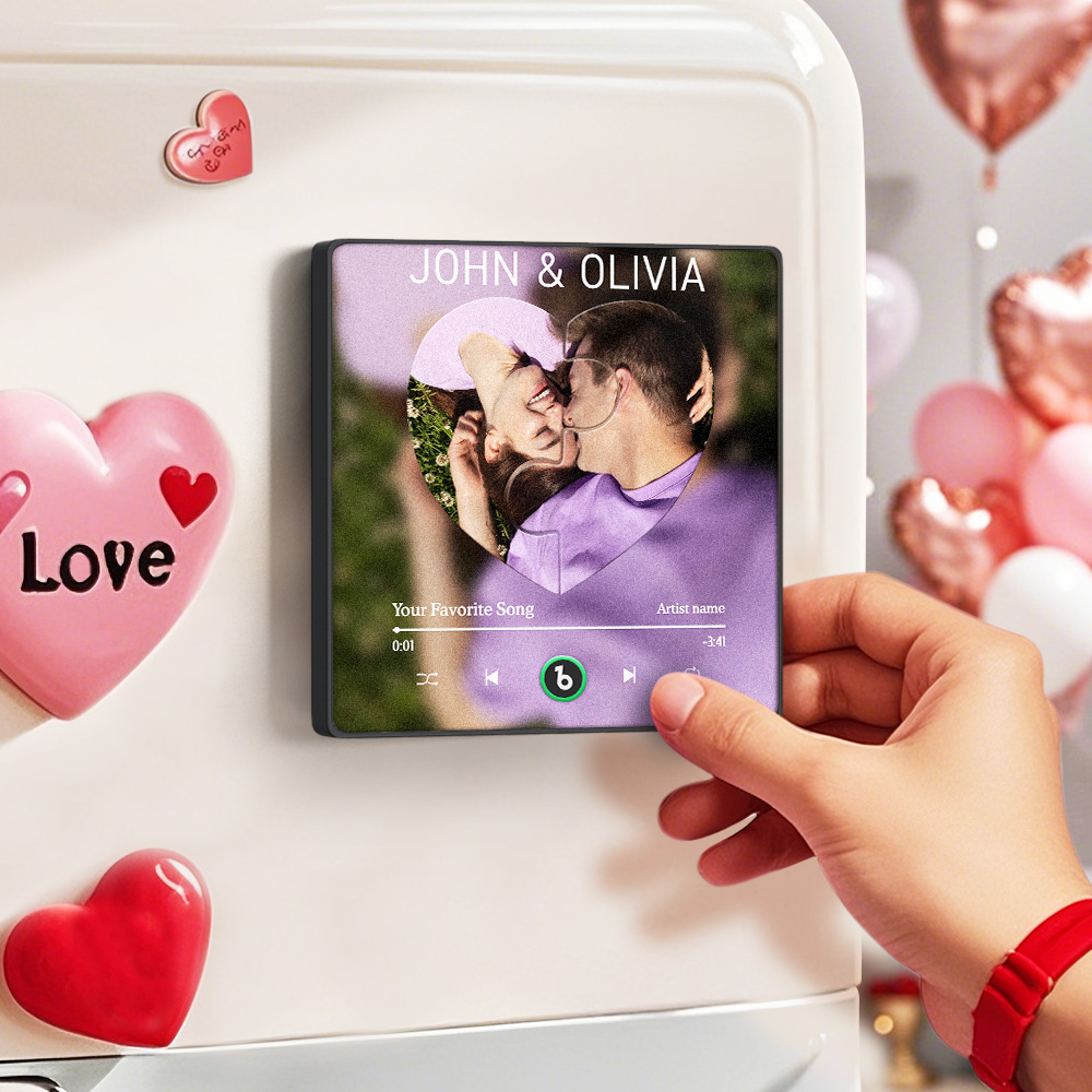 Custom Music Refrigerator Magnet Personalized Song & Photo Unique Gift for Music Lovers Sound & Image Keepsake Gift