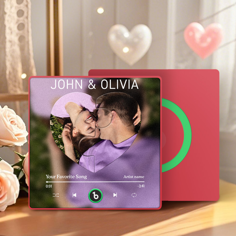 Custom Music Refrigerator Magnet Personalized Song & Photo Unique Gift for Music Lovers Sound & Image Keepsake Gift - Bestchristmasgifts