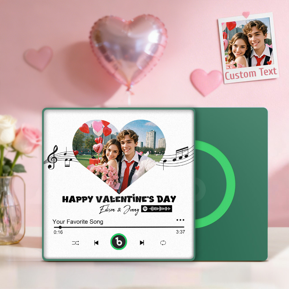 Personalized Music Player Fridge Magnet With Photo Custom Couple Magnet Romantic Anniversary Valentine’s Day Gift - Bestchristmasgifts