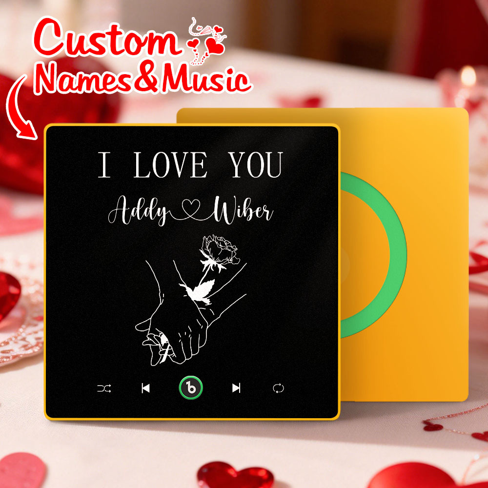 Personalized Song Fridge Magnet Custom I LOVE YOU Fridge Magnet With Music Valentine's Day Gift Anniversary Gift For Couple - Bestchristmasgifts