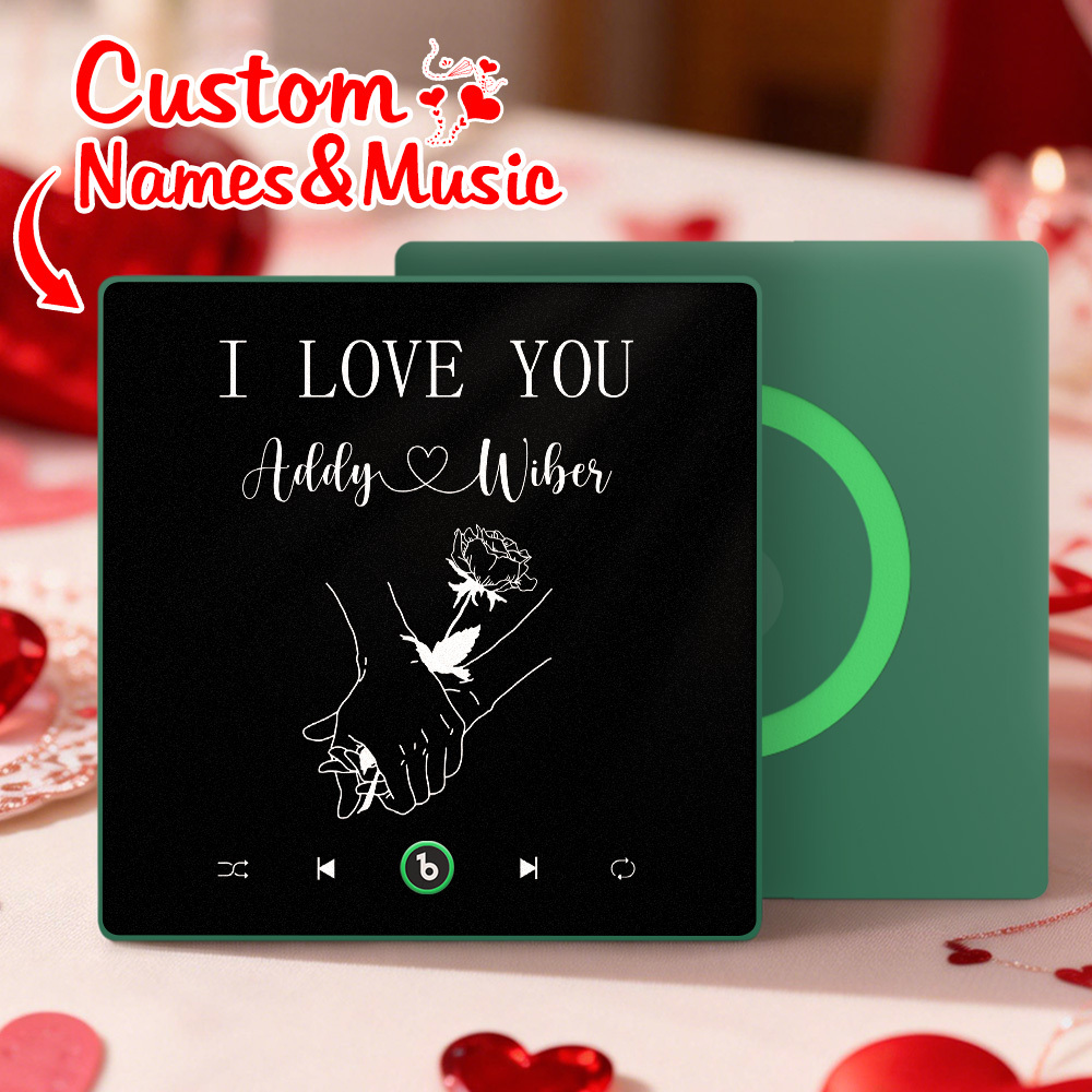 Personalized Song Fridge Magnet Custom I LOVE YOU Fridge Magnet With Music Valentine's Day Gift Anniversary Gift For Couple - Bestchristmasgifts