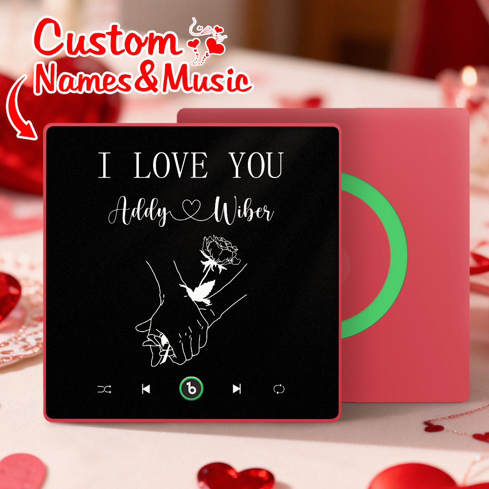 Personalized Song Fridge Magnet Custom I LOVE YOU Fridge Magnet With Music Valentine's Day Gift Anniversary Gift For Couple - Bestchristmasgifts