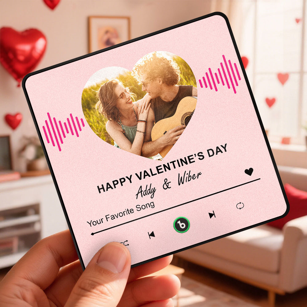 Custom Photo Music Fridge Magnet Personalized Photo Magnet With Music Valentine's Day Gift - Bestchristmasgifts