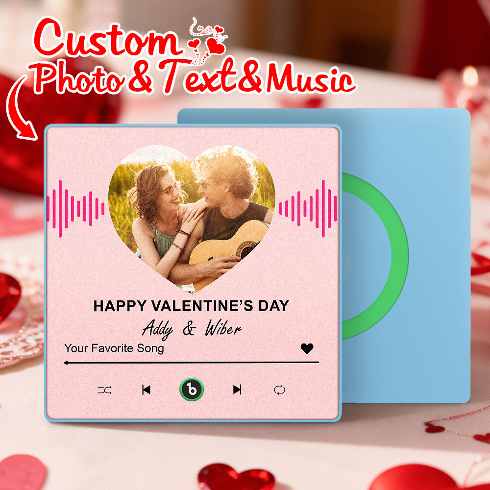 Custom Photo Music Fridge Magnet Personalized Photo Magnet With Music Valentine's Day Gift - Bestchristmasgifts