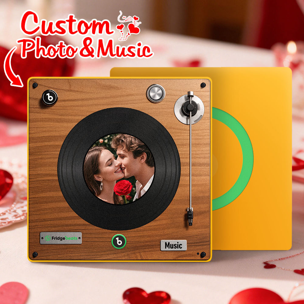 Custom Music Fridge Magnet Personalized Whole Song Photo Frame with Music Personalized Vinyl Record Picture Frame Valentine's Day Gifts for Boyfriend - Bestchristmasgifts