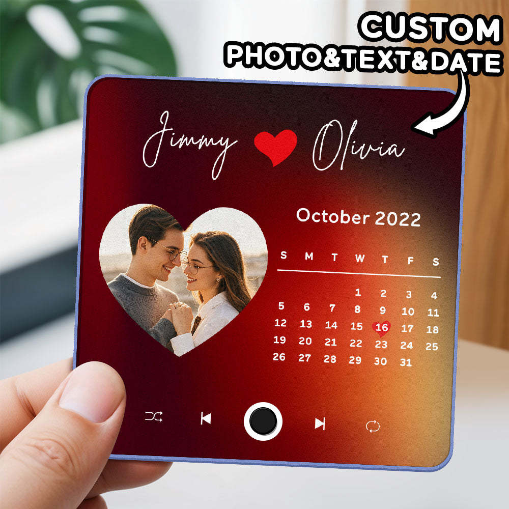 Custom Photo Album Music Fridge Magnet Family Name Word Puzzle Game Custom Music Fridge Magnet Pro - Bestchristmasgifts