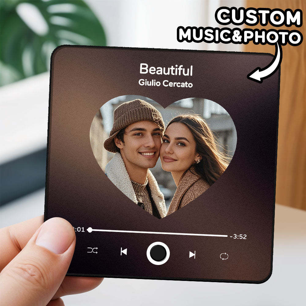 Custom Photo Album Music Fridge Magnet Family Name Word Puzzle Game Custom Music Fridge Magnet Pro - Bestchristmasgifts