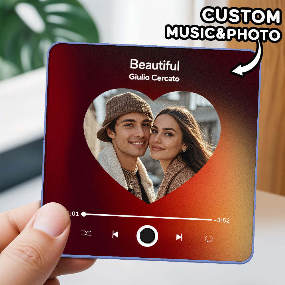 Custom Photo Album Music Fridge Magnet Family Name Word Puzzle Game Custom Music Fridge Magnet Pro - Bestchristmasgifts