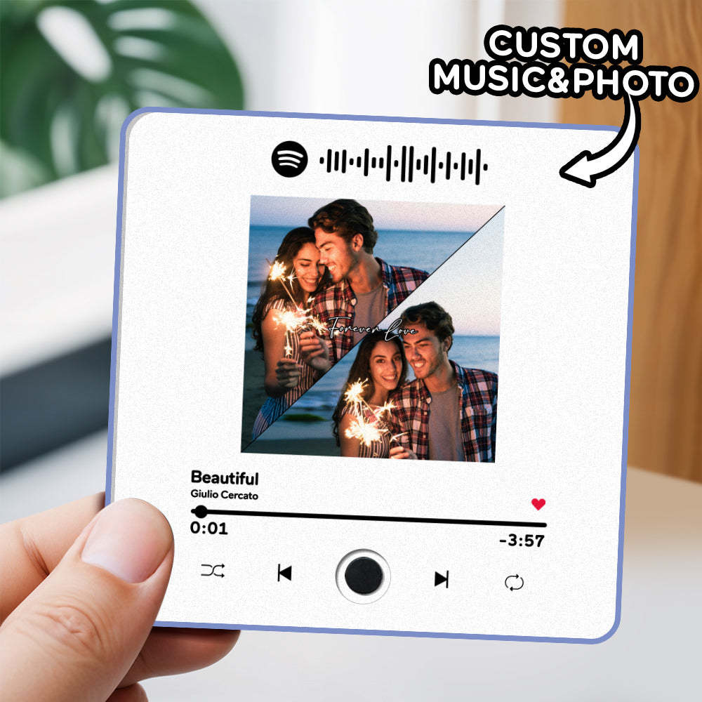 Personalized Photo Album Fridge Magnet Music Wall Photo Sticker Music Movement That Can Be Played Without Cell Phone Music Fridge Magnet Pro Can Play Songs Christmas Gift for Her - Bestchristmasgifts