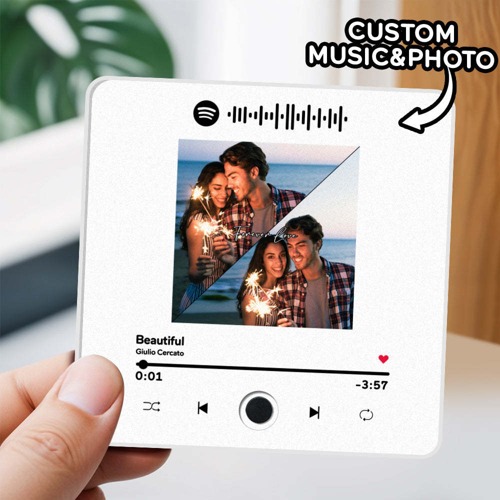 Personalized Photo Album Fridge Magnet Music Wall Photo Sticker Music Movement That Can Be Played Without Cell Phone Music Fridge Magnet Pro Can Play Songs Christmas Gift for Her - Bestchristmasgifts