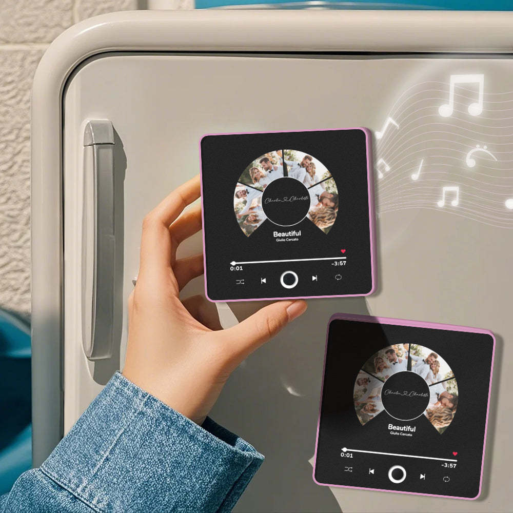 Personalized Photo Album Fridge Magnet Music Wall Photo Sticker Music Movement That Can Be Played Without Cell Phone Music Fridge Magnet Pro Can Play Songs Christmas Gift for Her - Bestchristmasgifts