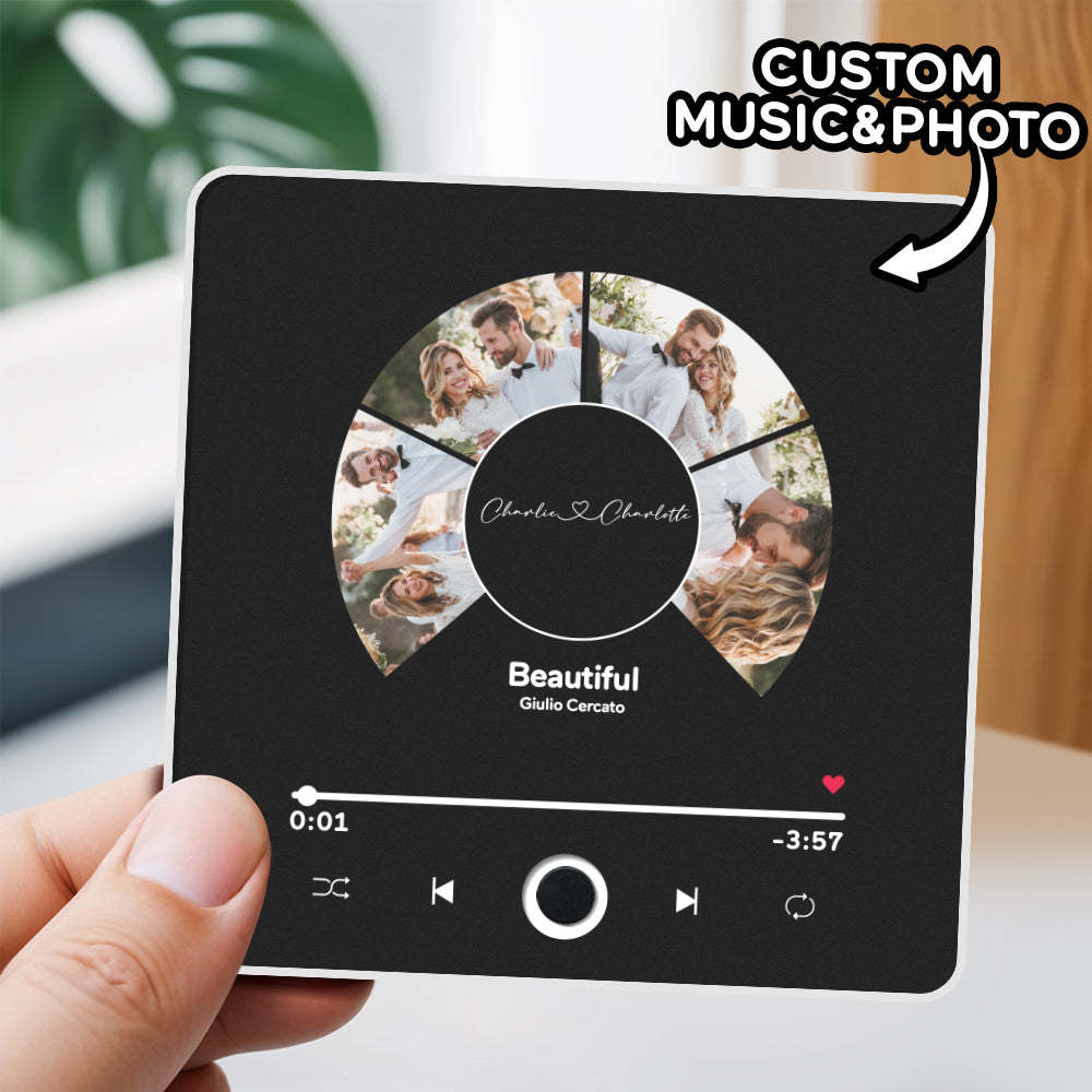 Personalized Photo Album Fridge Magnet Music Wall Photo Sticker Music Movement That Can Be Played Without Cell Phone Music Fridge Magnet Pro Can Play Songs Christmas Gift for Her - Bestchristmasgifts