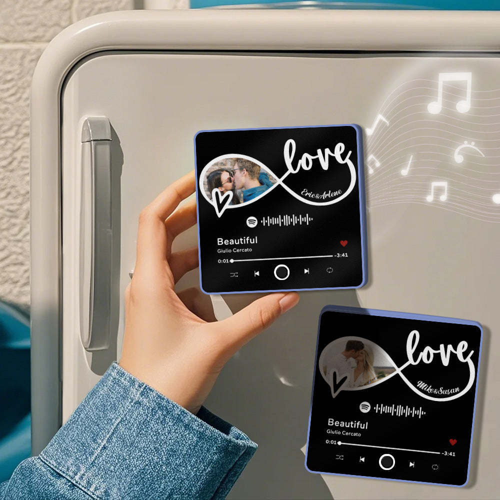 Custom Photo Album Music Fridge Magnet Love You Gift for Lover Custom Music Fridge Magnet Pro - Bestchristmasgifts