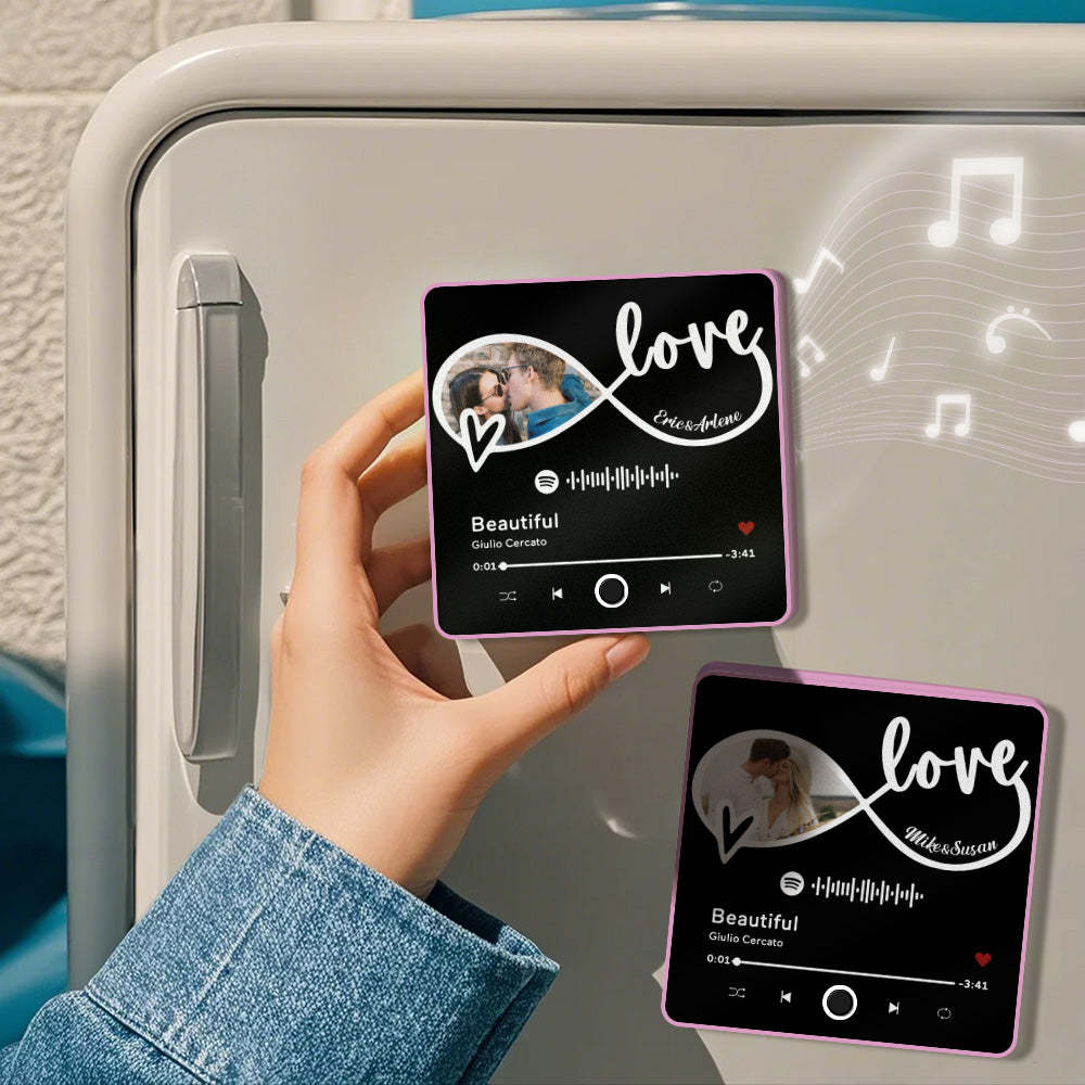 Custom Photo Album Music Fridge Magnet Love You Gift for Lover Custom Music Fridge Magnet Pro - Bestchristmasgifts