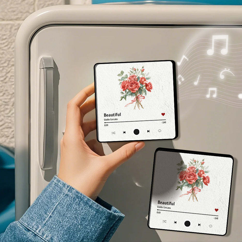 Custom Photo Album Music Fridge Magnet Love You Gift for Lover Custom Music Fridge Magnet Pro - Bestchristmasgifts