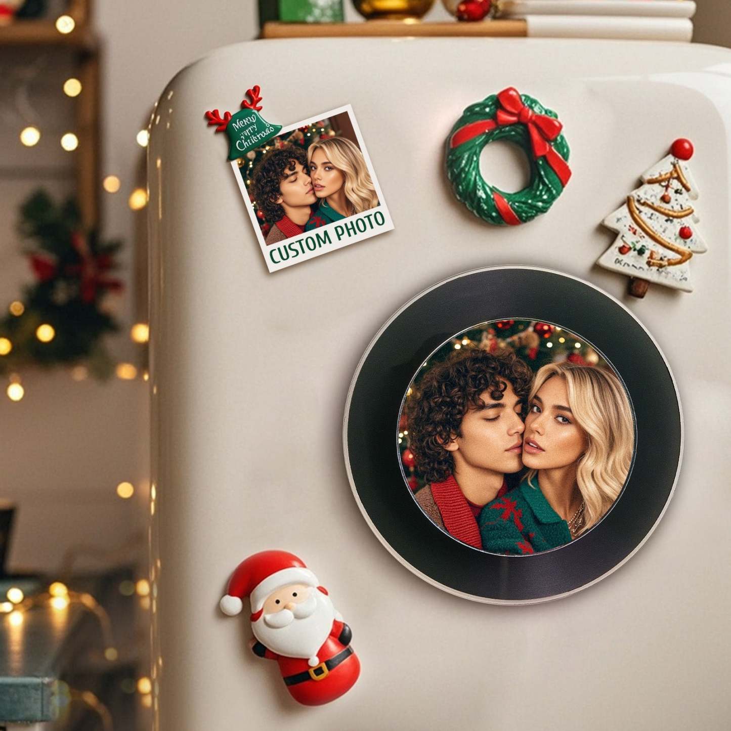 Custom Rotating Double Layer Acrylic Nfc Fridge Magnets With  Photos And Songs Magnetic Fridge Magnets - Bestchristmasgifts