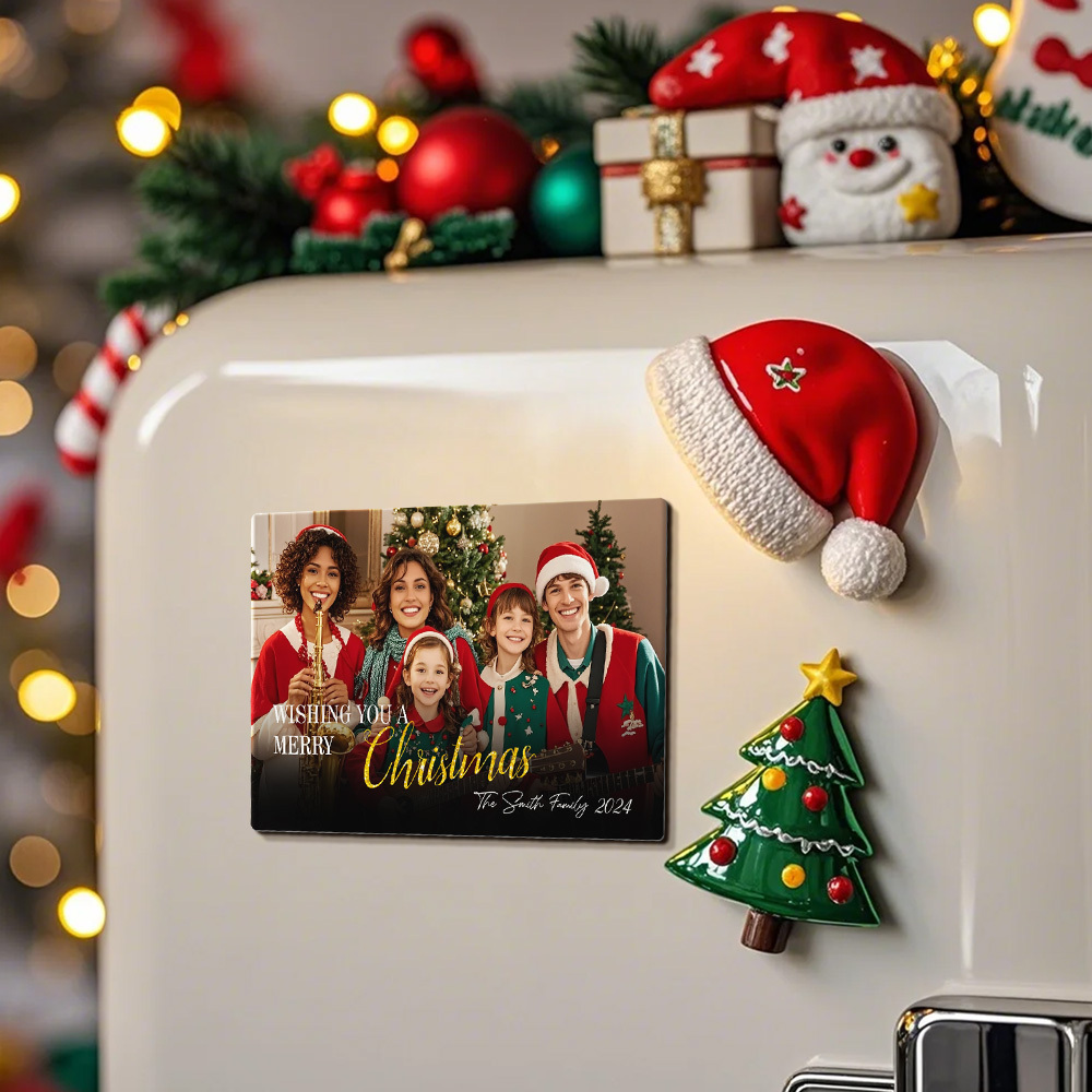 Christmas Fridge Magnet with Photo Christmas Card Magnets Unique Christmas Gift Personalized Photo Fridge Magnets Christmas Gift for Her Him