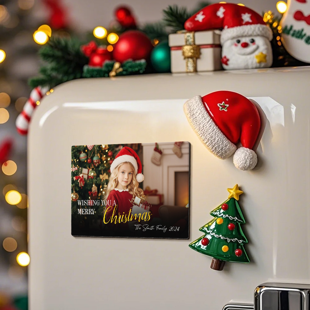 Christmas Fridge Magnet with Photo Christmas Card Magnets Unique Christmas Gift Personalized Photo Fridge Magnets Christmas Gift for Her Him