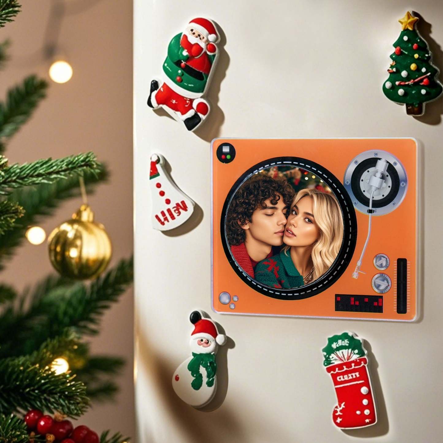 Custom Rotating Double Layer Acrylic Nfc Fridge Magnets With  Photos And Songs Magnetic Fridge Magnets - Bestchristmasgifts
