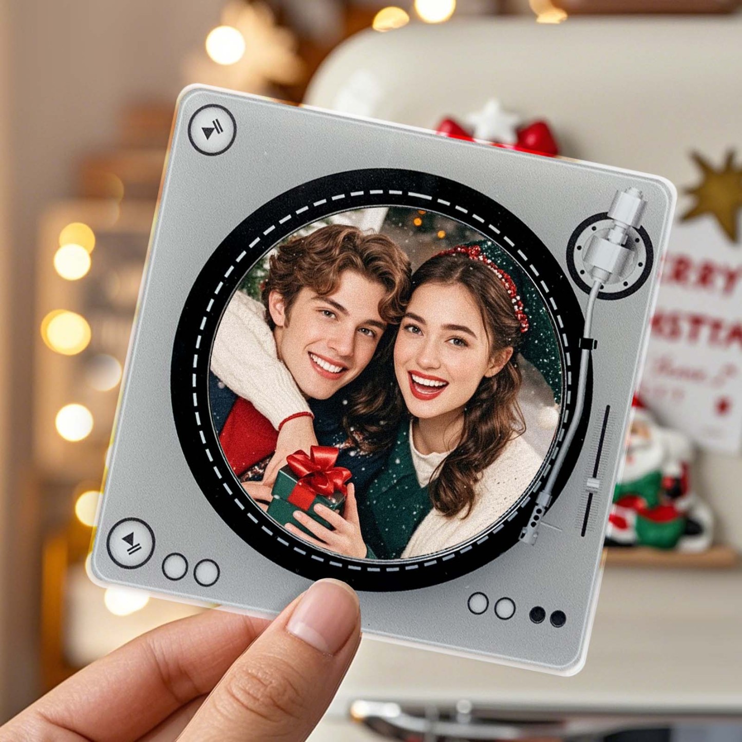 Custom Rotating Double Layer Acrylic Nfc Fridge Magnets With  Photos And Songs Magnetic Fridge Magnets - Bestchristmasgifts