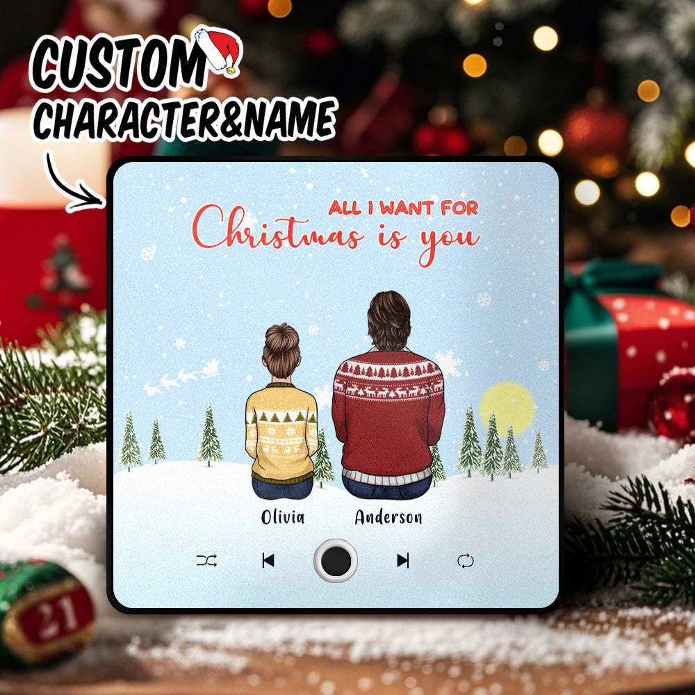 Personalized Music Fridge Magnet Custom Portrait Merry Christmas Custom Music Magnets Can Play Songs Christmas Gift Couple Gifts - Bestchristmasgifts