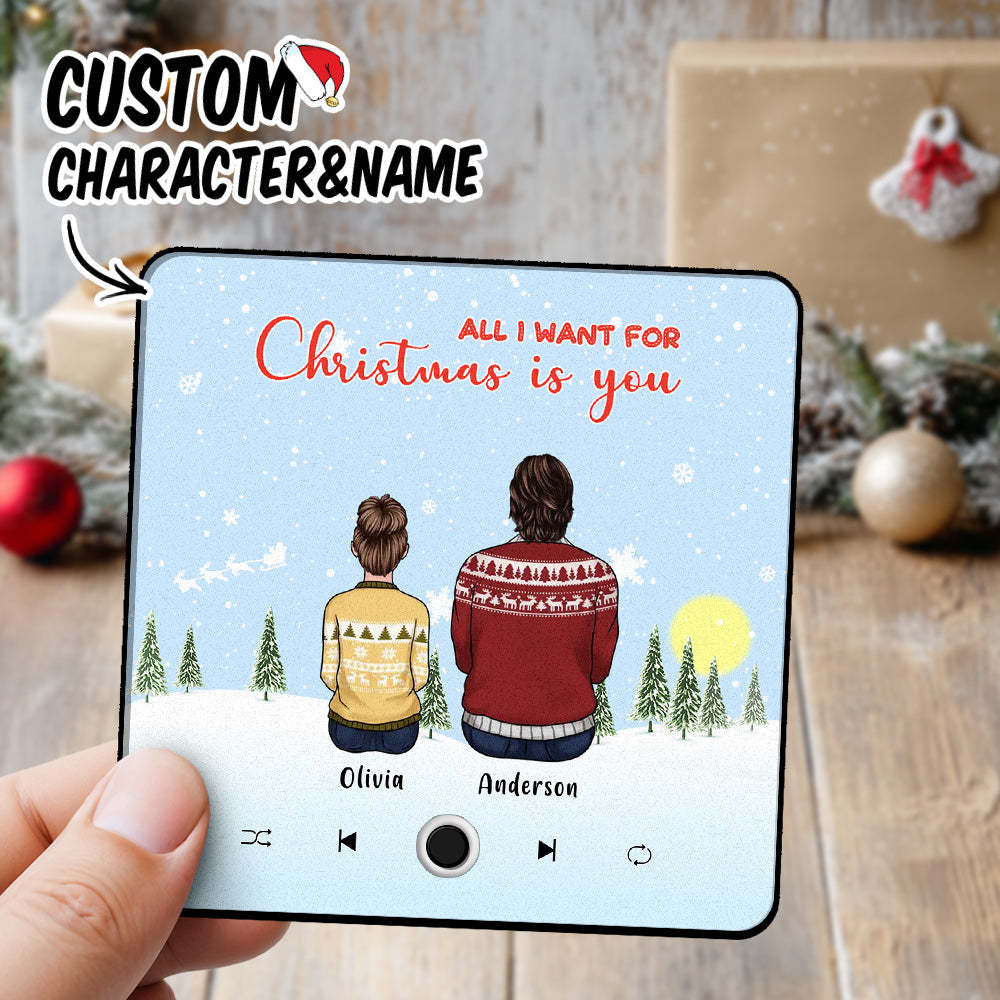 Personalized Music Fridge Magnet Custom Portrait Merry Christmas Custom Music Magnets Can Play Songs Christmas Gift Couple Gifts - Bestchristmasgifts