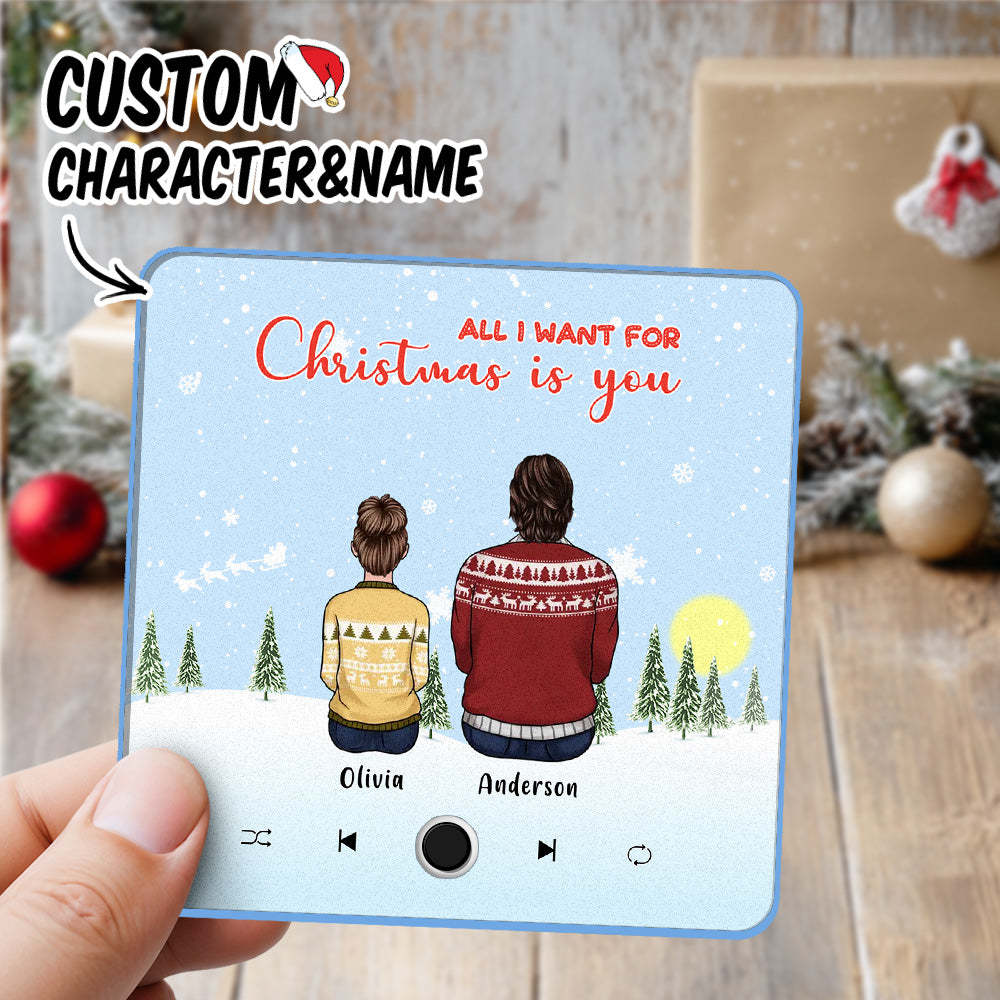 Personalized Music Fridge Magnet Custom Portrait Merry Christmas Custom Music Magnets Can Play Songs Christmas Gift Couple Gifts - Bestchristmasgifts