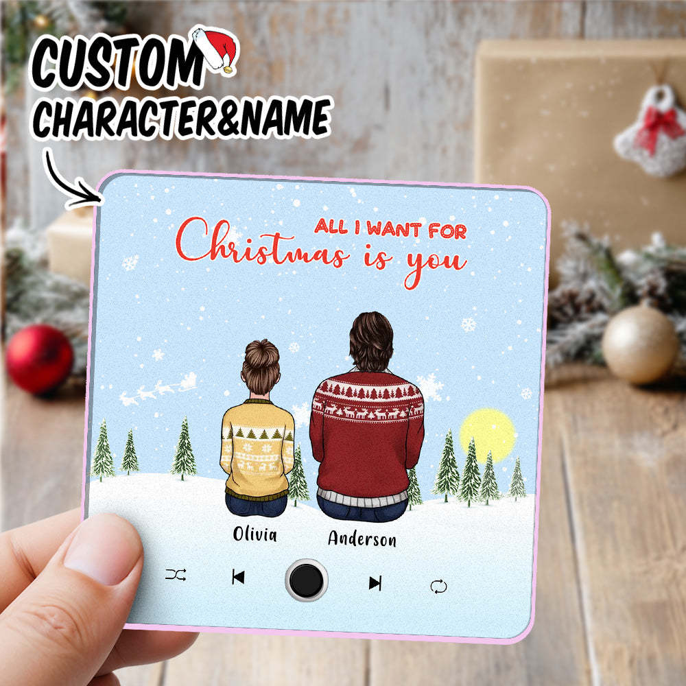 Personalized Music Fridge Magnet Custom Portrait Merry Christmas Custom Music Magnets Can Play Songs Christmas Gift Couple Gifts - Bestchristmasgifts
