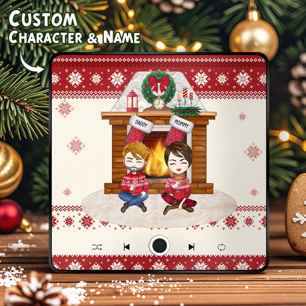 Personalized Music Fridge Magnet Custom Couples Portrait Merry Christmas Music Magnets Can Play Songs Christmas Gift Family Gifts - Bestchristmasgifts