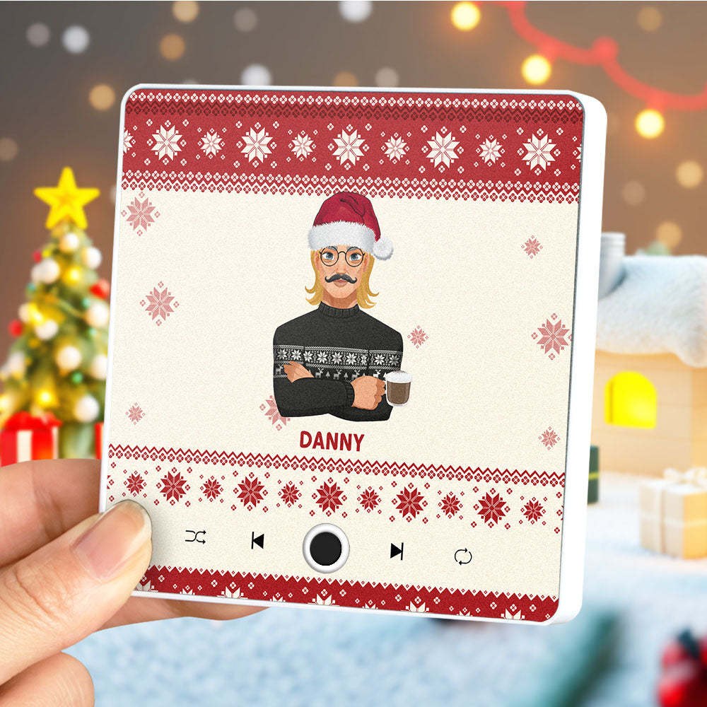 Custom Christmas Portrait Personalized Music Fridge Magnet Merry Christmas Magnets Can Play Songs Christmas Gift Family Gifts - Bestchristmasgifts