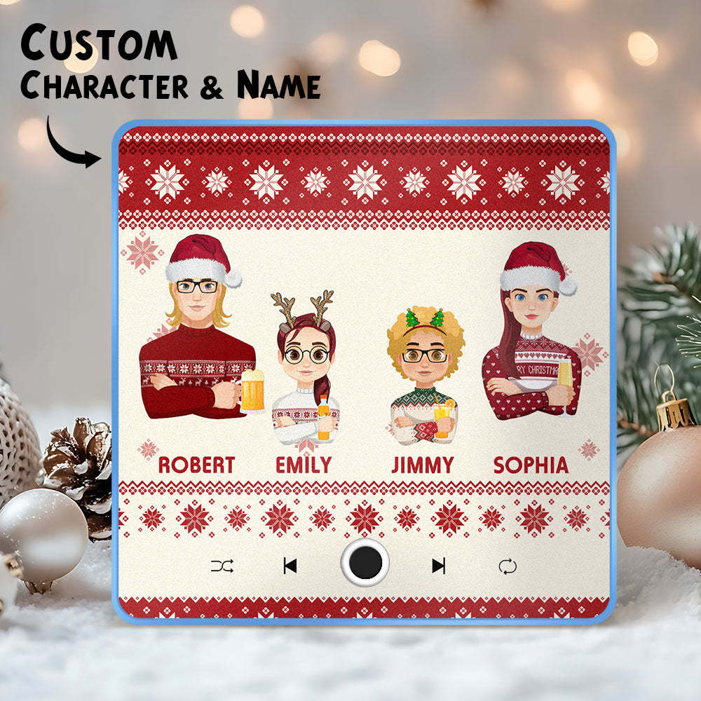 Custom Christmas Portrait Personalized Music Fridge Magnet Merry Christmas Magnets Can Play Songs Christmas Gift Family Gifts - Bestchristmasgifts