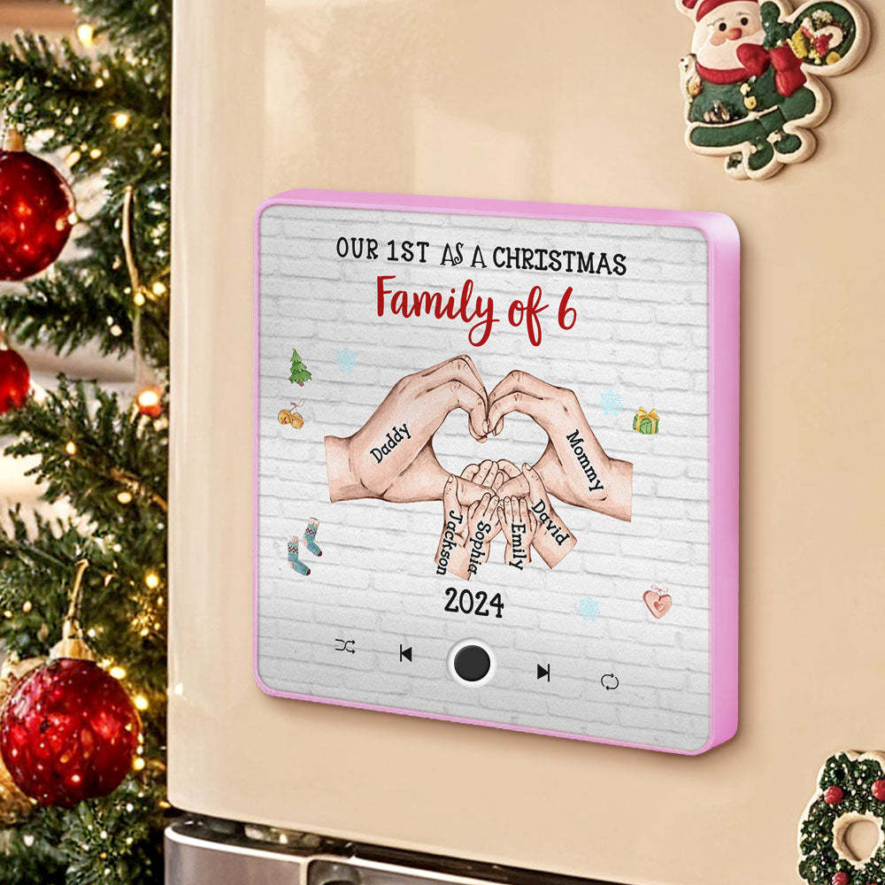 Custom Cartoon Character and Name Fridge Magnet Custom Album Music Fridge Magnet Our First As a Christmas Family Of - Bestchristmasgifts