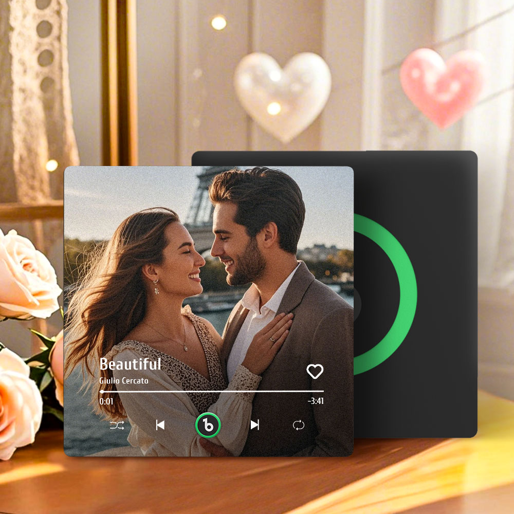 Custom Music Fridge Magnet Valentine Gift Colorful Frame Album Fridge Magnet Music Wall Photo Sticker Music Movement That Can Be Played Gift for Couple