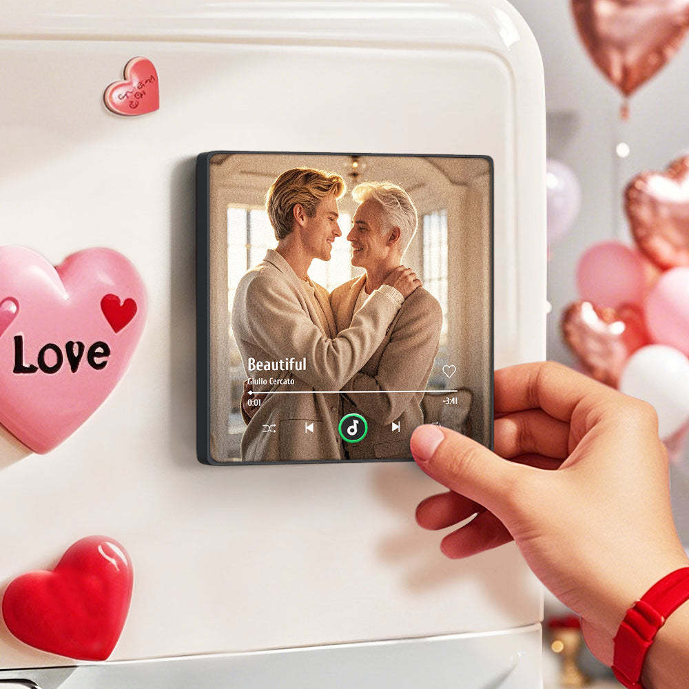 Benutzerdefinierter Musik- Und Foto-kühlschrankmagnet Unterstützt Bluetooth-konnektivität In Verschiedenen Stilen LGBT-Geschenke zum Valentinstag
