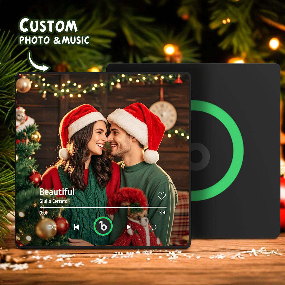 Personalized Music Fridge Magnet Colorful Frame Album Fridge Magnet Music Wall Photo Sticker Music Movement That Can Be Played Gift for Couple - Bestchristmasgifts