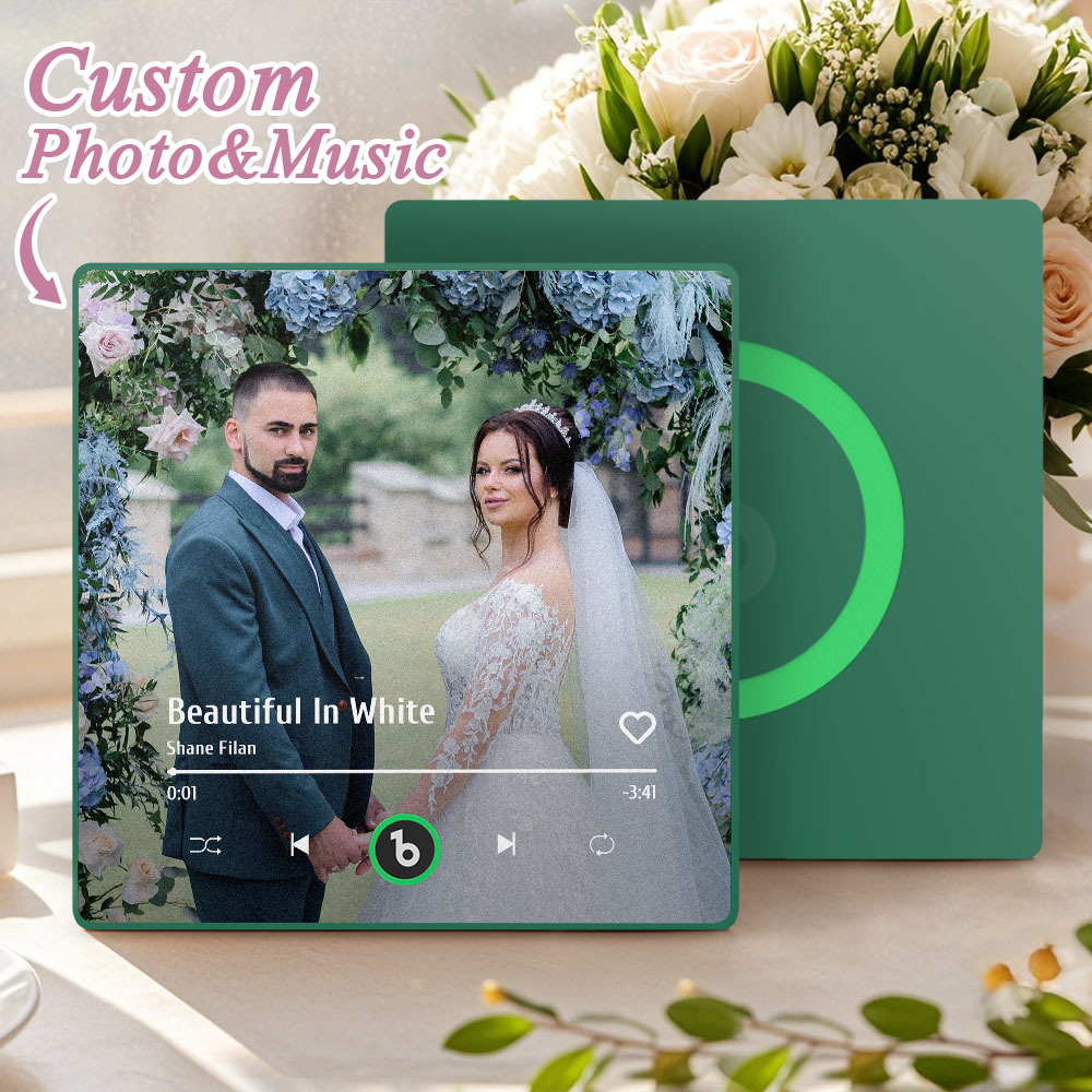 Custom Music Photo Fridge Magnet Personalized Photo Music Fridge Magnet That Can Play Music Without Cellphone Supports Bluetooth Connectivity Wedding Gift for Her - Bestchristmasgifts
