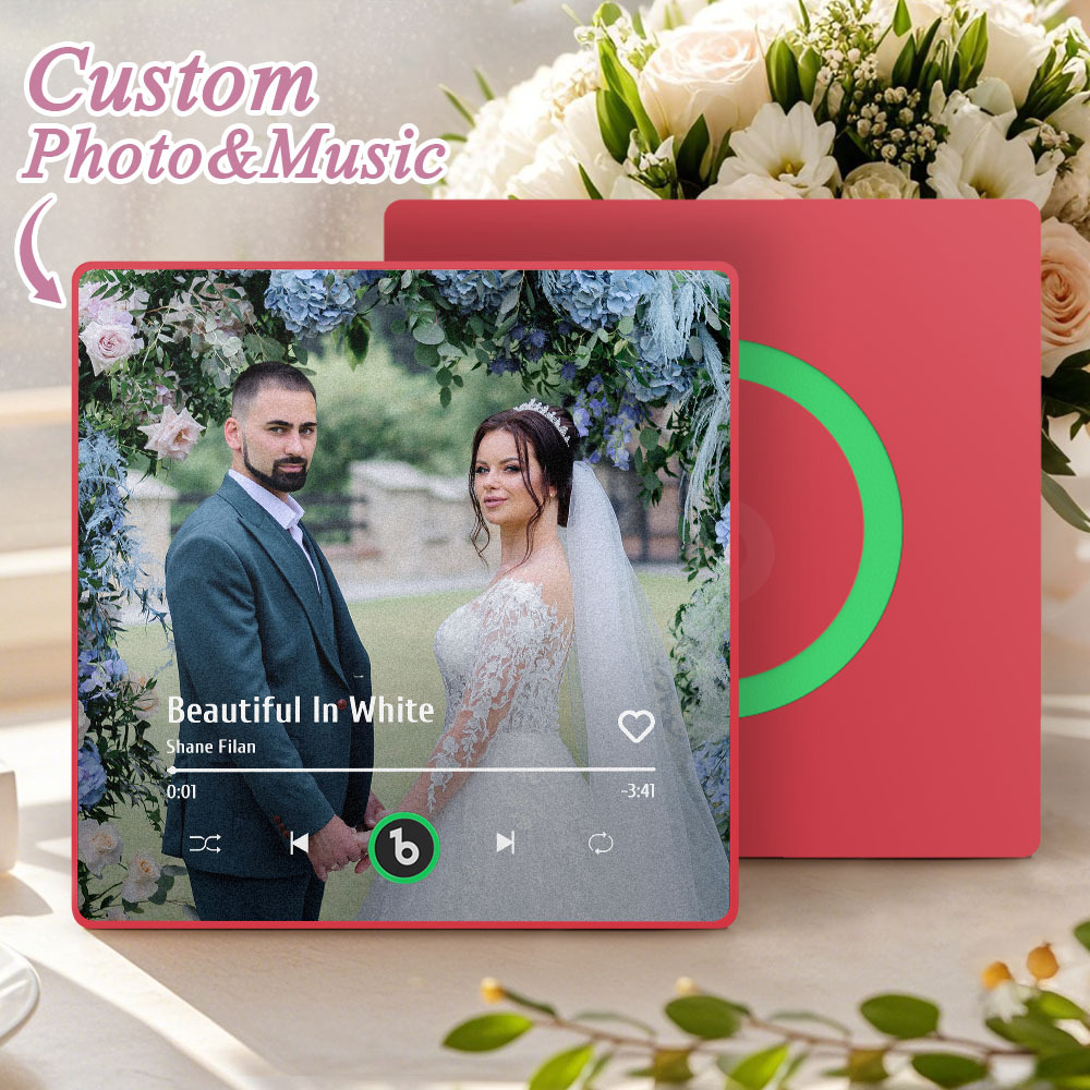 Custom Music Photo Fridge Magnet Personalized Photo Music Fridge Magnet That Can Play Music Without Cellphone Supports Bluetooth Connectivity Wedding Gift for Her - Bestchristmasgifts