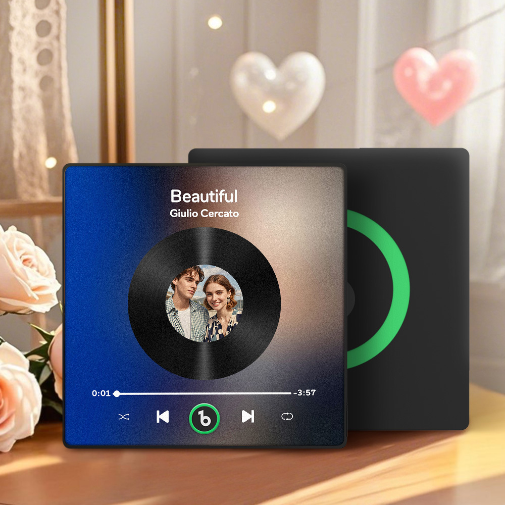 Personalized Music Fridge Magnet Valentine Gift Colorful Frame Album Fridge Magnet Music Wall Photo Sticker Music Movement That Can Be Played Gift for Couple