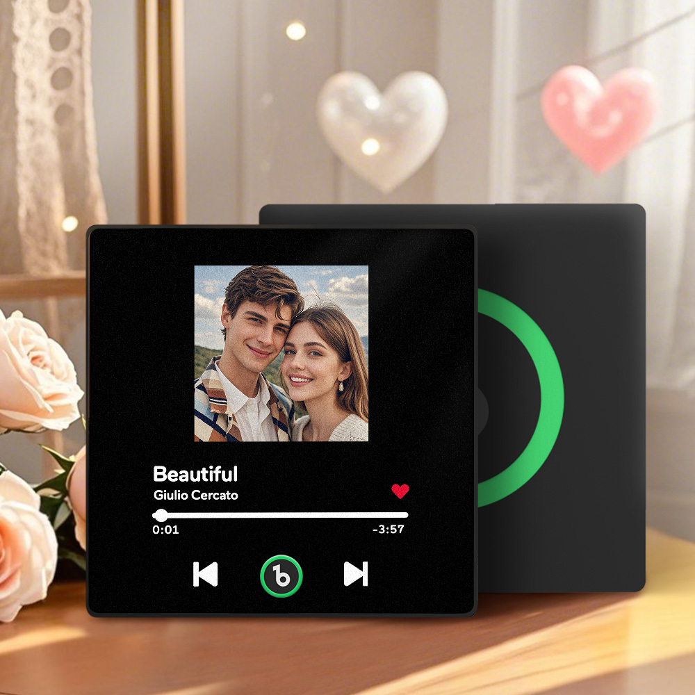 Personalized Music Fridge Magnet Valentine Gift Colorful Frame Album Fridge Magnet Music Wall Photo Sticker Music Movement That Can Be Played Gift for Couple