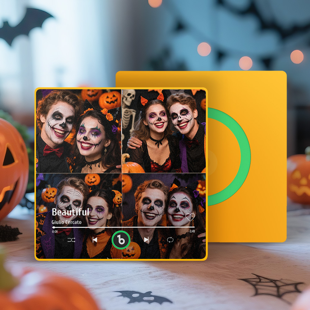 Custom Music Multiple Photo Fridge Magnet Personalized 4 Photo Music Fridge Magnet That Can Play Music Without Cellphone Supports Bluetooth Connectivity Halloween Gifts for Him - Bestchristmasgifts