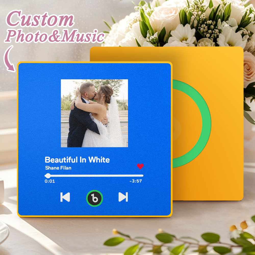 Custom Music Fridge Magnet Song Magnet Personalized Album Fridge Magnet That Can Be Played Song Wedding Gift for Couple - Bestchristmasgifts
