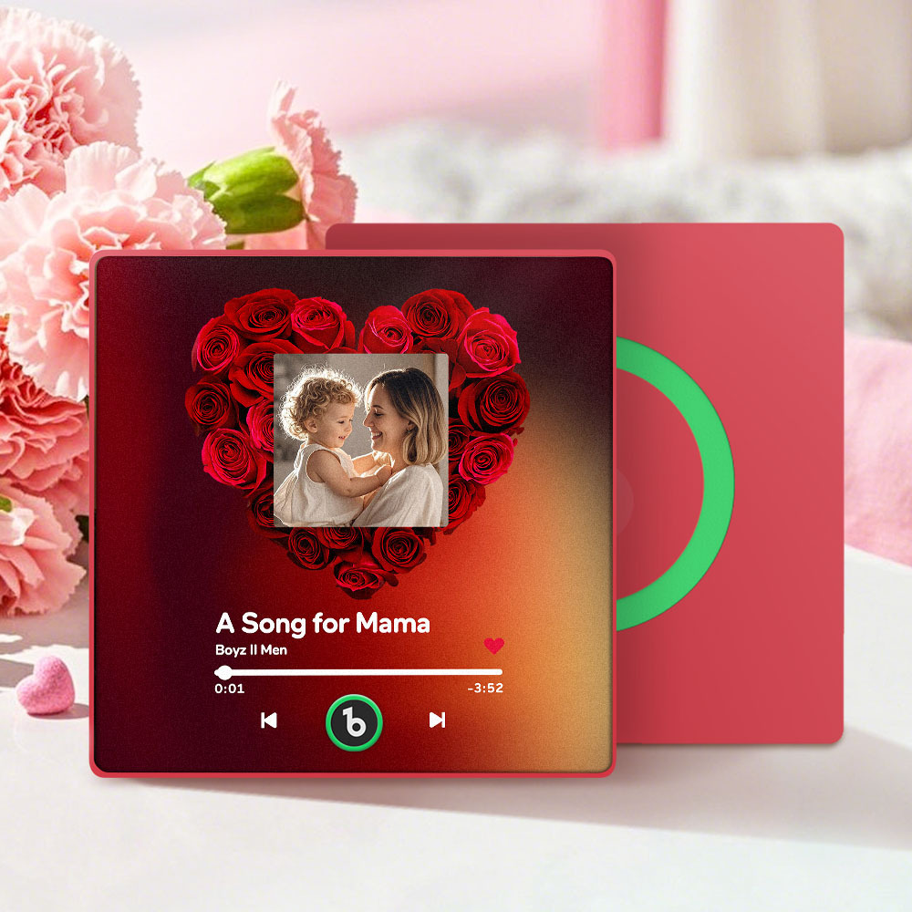 Personalised Fridge Magnet That Play Songs FridgeBeats Gifts for Mum With Rose