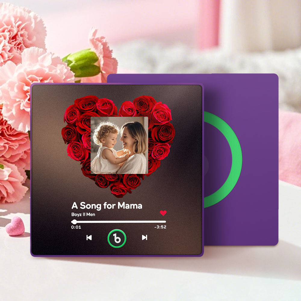 Personalised Fridge Magnet That Play Songs FridgeBeats Gifts for Mum With Rose