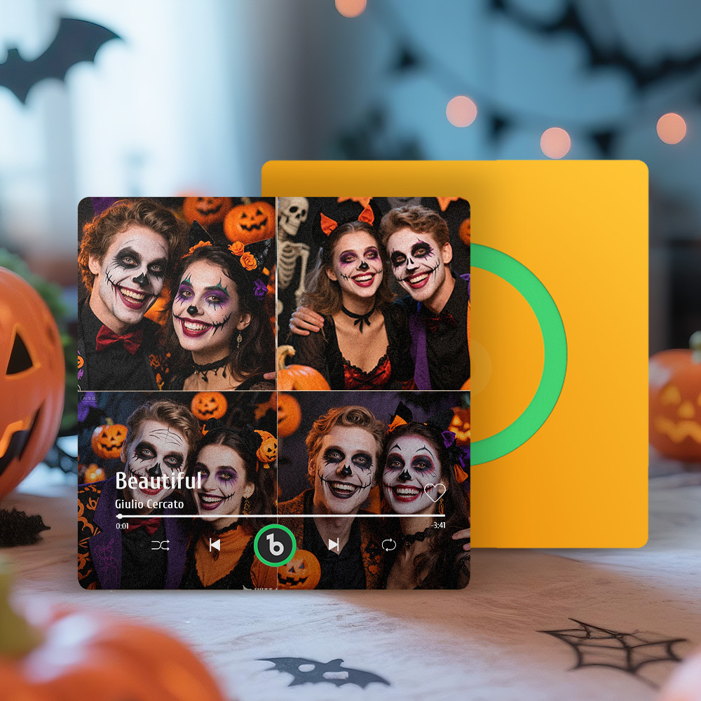 Custom Music Multiple Photo Fridge Magnet Personalized 4 Photo Music Fridge Magnet That Can Play Music Without Cellphone Supports Bluetooth Connectivity Halloween Gifts for Him - Bestchristmasgifts