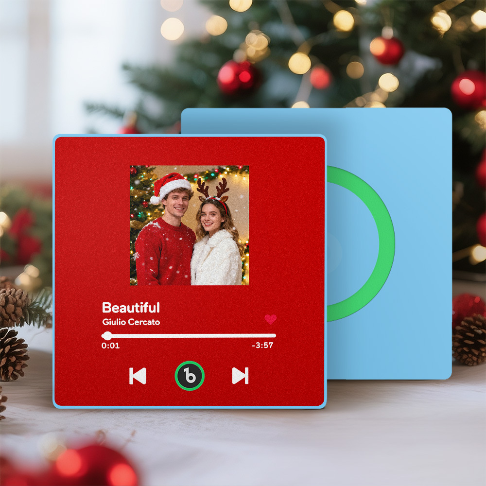 Custom Music Fridge Magnet Colorful Frame Personalized Album Fridge Magnet That Can Be Played Song Christmas Gift for Couple - Bestchristmasgifts