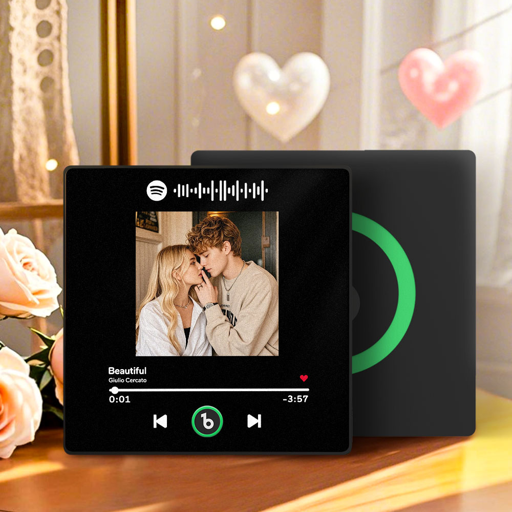 Personalized Music Fridge Magnet Valentine Gift Colorful Frame Album Fridge Magnet Music Wall Photo Sticker Music Movement That Can Be Played Gift for Couple
