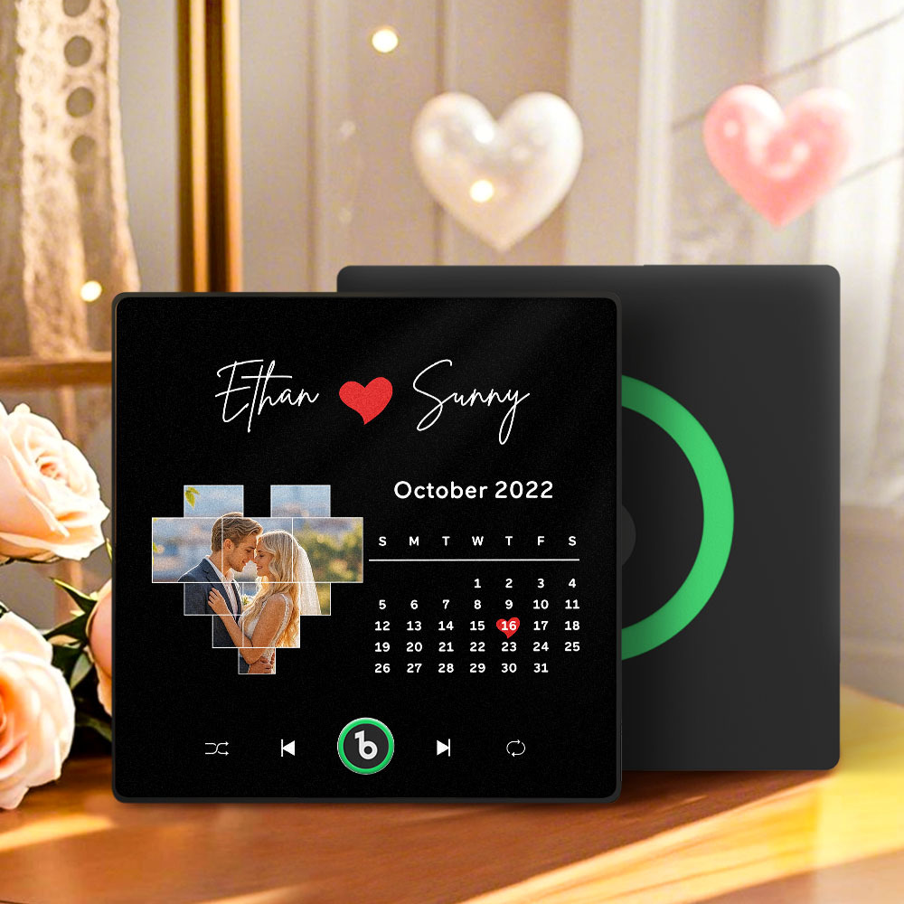 Personalized Music Fridge Magnet Valentine Gift Colorful Frame Album Fridge Magnet Music Wall Photo Sticker Music Movement That Can Be Played Gift for Couple